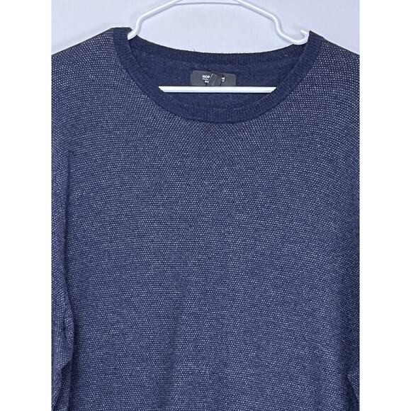 Nordstrom Men's Size 2X Navy Blue Wool Blend Lightweight Long Sleeve Sweater - Picture 5 of 7